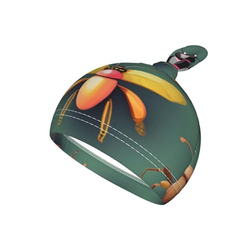 Insect Atlas Print Newborn Swaddle Blanket with Beanie Set, Soft Baby Sleep Sack Receiving Wraps, for Boy Girl3