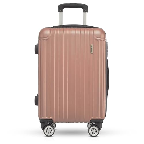 Mala de Viagem Holysun, Rígida, 4 Rodas Giratórias (Rosa, Pequeno)