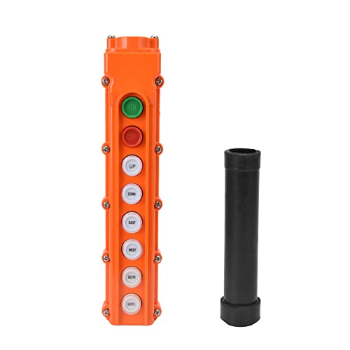 220V 500V COB 63A Hoist Control Crane Remote Control, Crane Control Hoist Control Crane Remote Control Switch Rainproof Handheld BERM Crane Push Button Switch Hoist Remote