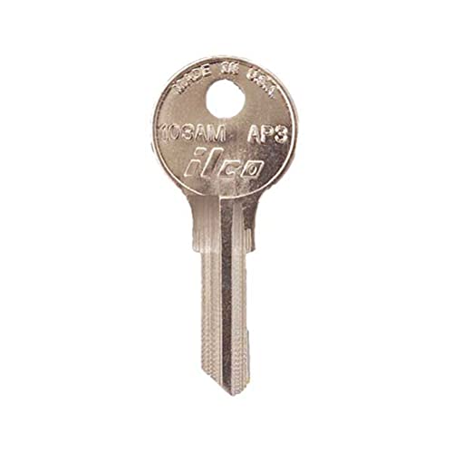 ILCO 103AM-AP3 Chicago Key Blank Brass Nickel Plated Original-Shaped Bow 6 Pin or Disc