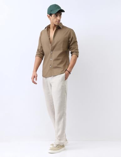 Image of Urbano Fashion Men's Cotton Full Sleeve Regular Fit Casual Solid Shirt