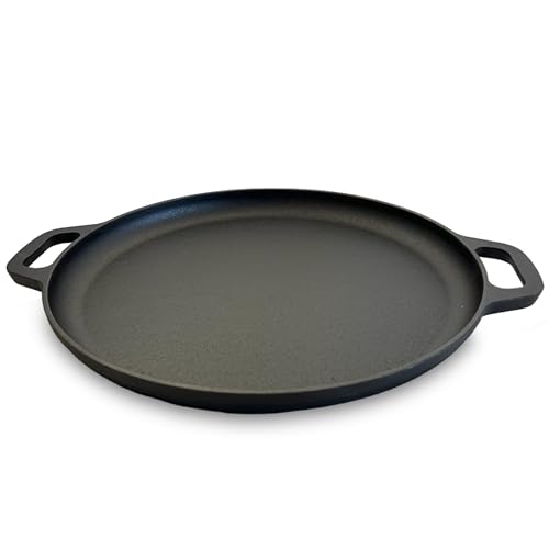 Thorness Black Cast Iron 14 Pizza Pan | Skillet for Cooking | Baking and Grilling | Long Lasting and Durable | Even Heating