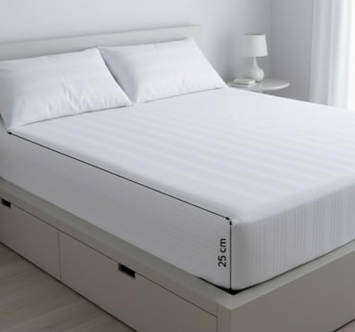 Protège-matelas 90x200 L'Emporio Casa en coton blanc avec des coins élastiques pour lit simple