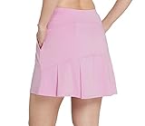 Women's Athletic Golf Skort Skirt with Pockets Summer Cute Sports Pleated Skirt for Workout Running Tennis Pickleball s pk Pink