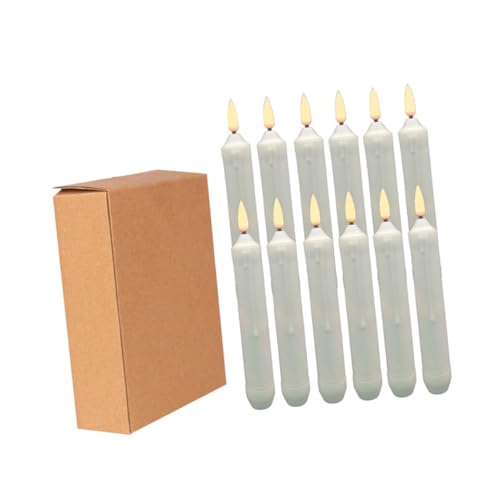 Velas LED cónicas sin llama decorativas | Pack de 12 luces cálidas para eventos a pilas
