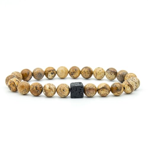 Bracelet perles cristallin blanc style rocheux homme pour costume et quotidien