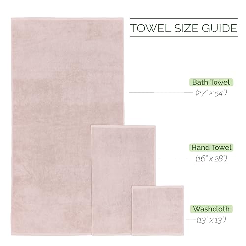 Image of Elegant Comfort Luxury 6-Piece 100% Turkish Cotton Jacquard Braided Textured Premium Hotel Quality Towel Set- Soft and Absorbent, Includes 2 Bath Towels, 2 Hand Towels and 2 Washcloths, Dusty Pink