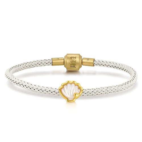 CHOW SANG SANG 999 24K Solid Gold Mother of Pearl Mini Charm Romantic Shell Bracelet for Women 92649C