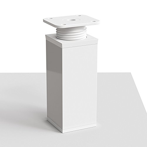 sossai® MFV1 designer furniture feet, height adjustable, set of 4, square profile: 40 x 40 mm, colour: white - Image 2