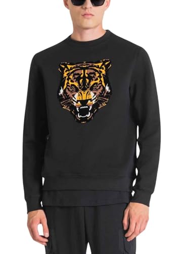 Antony Morato Sudadera Tiger Graphic para hombre, color negro, NEGRO, M