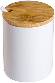 June Sky Porcelain Sugar Bowl-Spice Jar Condiment Container with Bonus Chalkboard Label,Functional Ceramic