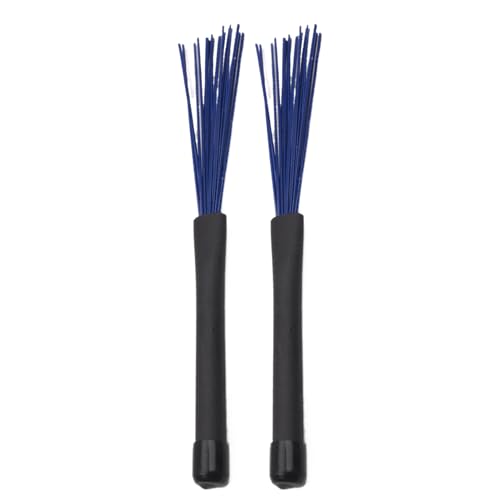 Drum Brushes, Retractable Wire Brushes, Flexible Silent Non-Slip Ergonomic Drum Wire Brushes, Comfortable Handles, Professional Instrument Tool for Drumming, Practice, Percussion