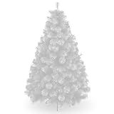 FÁCIL ENSAMBLAJE : Arme el árbol en solo 3 pasos: simplemente conecte la base a la sección más grande del árbol antes de unir las secciones restantes y esponjar fácilmente las ramas. Un árbol nuevo abierto no será lo suficientemente esponjoso debido al empaque, y deberá separar manualmente todas las ramas y usar un secador para esparcir cada rama. Obtendrá un hermoso árbol de Navidad.