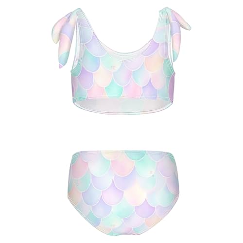 Image of Girls Tankini Swimsuit 2 Piece Pink Unicorn Donuts Summer Beach Bikini Bathing Suit 3T