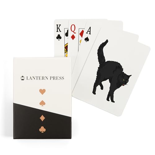 Lantern Press Black Cat, Baraja de 52 Cartas Poker