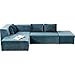 Produktbild Kare Design Ecksofa Infinity Velvet, Blau, Eckcouch mit Ottomane Links, Hockerelement, 3 Kissen, Samtoptik, Holz Korpus 70x306x182 cm (H/B/T)