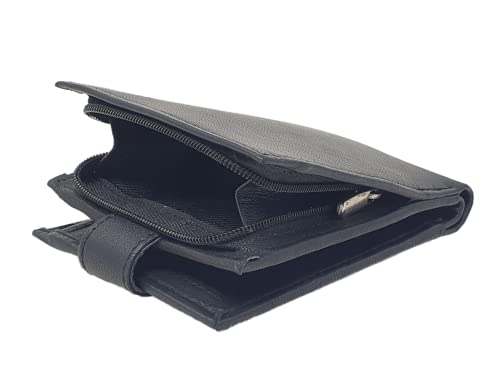RAS Mens Soft Smooth Genuine Leather Wallet with External Zipper Coin Pocket 42 Black - Image 6