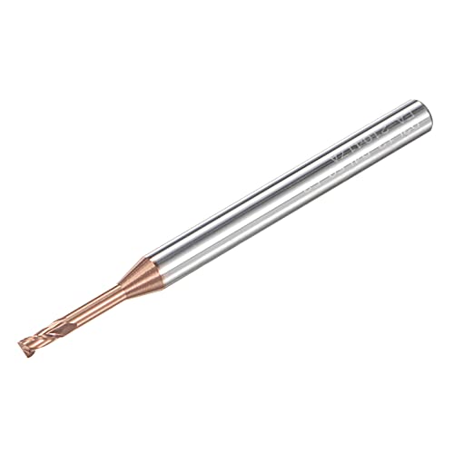 Image of uxcell Square Nose End Mill, 2mm Solid Carbide AlTiSin Coated Long Reach CNC Router Bits 2 Flutes Milling Cutter with Extended Neck, 12mm Cutting Length 4mm Shank