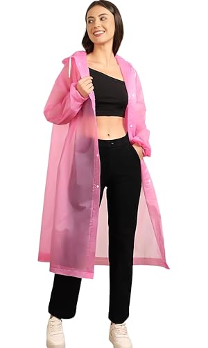 Image of Unisex Hooded Raincoat, Waterproof Long Rain Jacket, Multiple Colours, Reusable