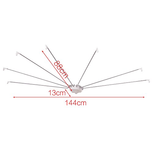 Baoyouni Foldable Wall Mounted Shower Curtain Rod Space Saver Stainless Steel Fan-Shaped Bath Curtain Holder Rail 34.65'' #TOP5