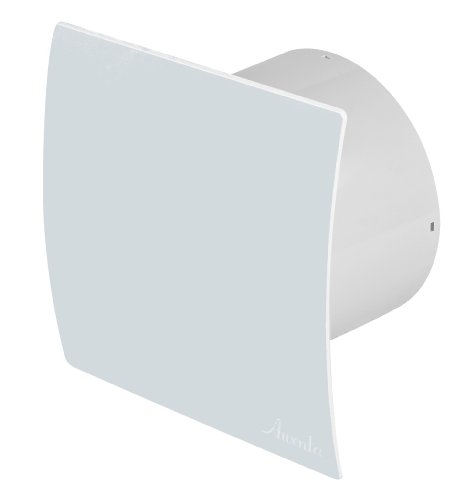 Ventilador extractor de baño de 100 mm con sensor de humedad temporizador válvula antirretorno y panel frontal de vidrio de leche curvado WED100HZ