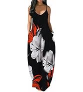 Yiershu Womens Loose Long Dresses Casual Spaghetti Straps Plus Size Floor Length Sundresses Sexy...