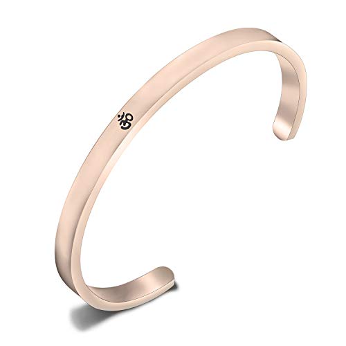 MYOSPARK Stainless Steel Aum Ohm OM Yoga Cuff Bangle Bracelet Spiritual Jewelry Meditation Gift