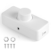 AXFEE LED Dimmer Switch, 1 Gang 220V-240V Trailing Edge Rotary Onoff Inline Dimmer Light Switch Suitable For Home 3 100w Dimmable Led Halogen Bulbs Ceiling Incandescent White - View #4