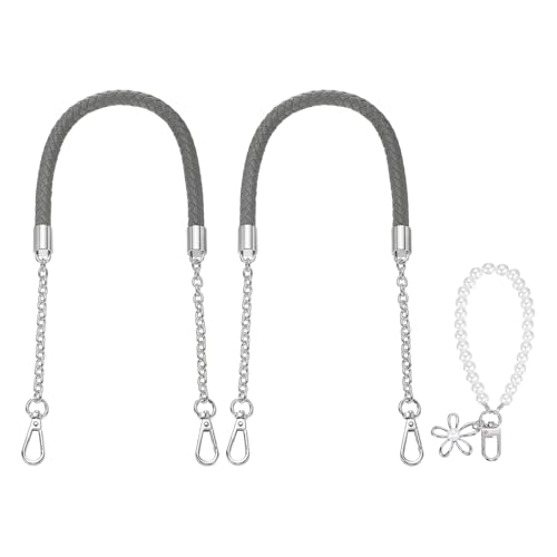 Correas de cuero sintético de alta calidad con cadena plateada para bolsos