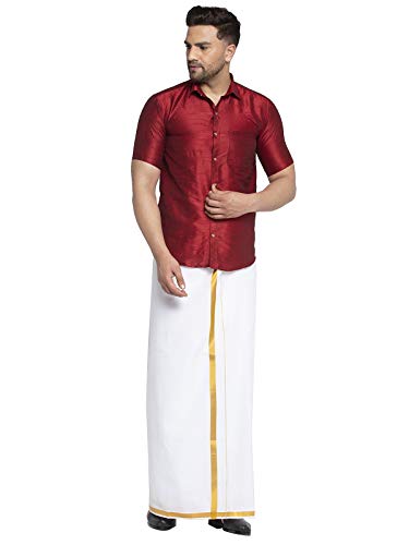 Image of SAIFOO Men's Classic Silk Ethnic Shirt.