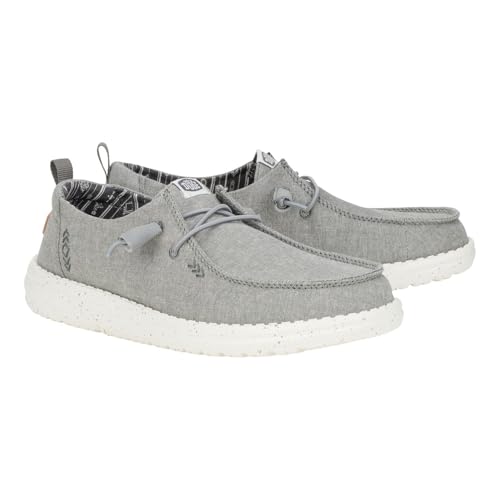Image of HEYDUDE Women's Wendy Chambray Loafers | Lightweight Slip On Shoes for Women | Casual Everyday & Travel Style