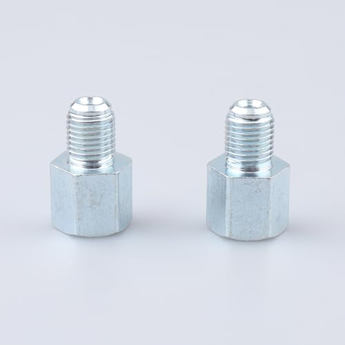 Image of AC PERFORMANCE 7 /16x24 Inverted to 3 /8x24 Fittings Zinc Steel 2PCS 25mm OAL | Female inverted to male thread adapter, zinc-coated steel for automotive brake lines