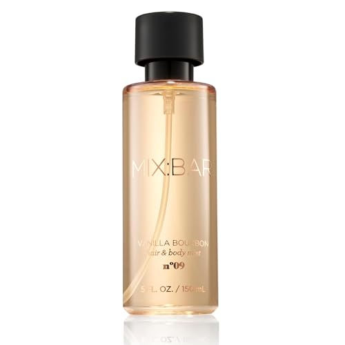 MIX:BAR Vanilla Bourbon Body Mist Spray, Hair Mist Perfume + Linen Spray for Women + Girls - Fragrance Notes of Vanilla Bean, Sandalwood, Jasmine + Bergamot - Vegan + Cruelty Free - 5oz.