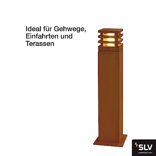 Rusty Square 70 SLV borne IP55 E27 pour balisage extérieur acier