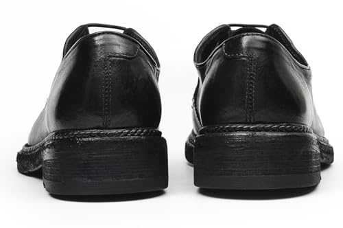 Santimon Men’s Genuine Horse Leather Oxford Dress Shoes – Handcrafted Goodyear-Welt Plain-Toe Derby, Fashion Business-Casual & Formal Wedding Breathable Lining Shoes4