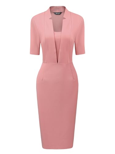 Image of Allegra K Work Dresses for Women's Short Sleeve Business Office Pencil Dress