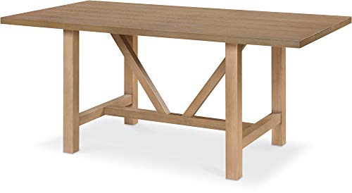 Finch Grant Dining Table, Modern Farmhouse Wood Trestle Base, Breakfast Nook Kitchen Furniture, 67" Long Rectangular Tabletop, Seats Up To 6 People, 35D X 67W X 29.75H In, Beige #TOP7