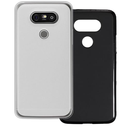UOGNADGD 2-Pack TPU Case Compatible with LG G5 Phone Cover - Shockproof Flexible Protective Accessories with Precise Cutouts (White+Black)