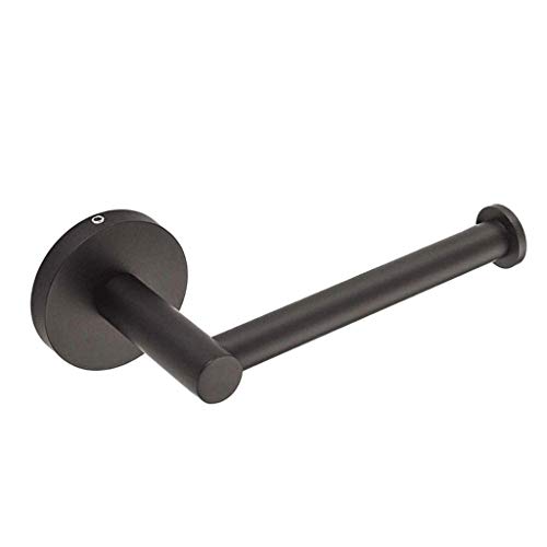 Portarrollos de Papel higiénico - Toallero de Papel Perchero de Acero Inoxidable Negro Mate Herrajes para Inodoro para baño Colgante de Pared
