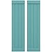 Ekena Millwork ARW103BB414X63PTH Americraft Four Exterior Real Wood Joined Board-n Shutters w/End Batten (Per Pair), 14"W x 63"H, Pure Turquoise