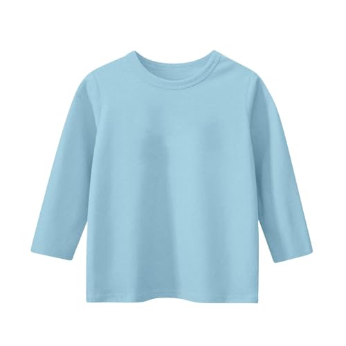 Teen Girls Floral 3/4 Length Sleeve Top Summer Crewneck Casual Athletic Blouse for Kids Soft (Light Blue #6, 4-5 Years)3
