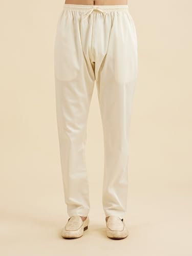 Pyjama Chanderi Royal Manyavar pour homme avec imprimé feuille d'or - 5