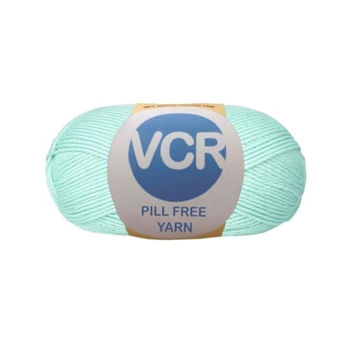 Image of VCR Light Blue Yarn, Pill-Free Soft Knitting Yarn, 100 Grams Hank, 263 Meters Length, Low-Pill Acrylic Yarn, Soft Crosia Threads, Pack of 1, Suitable for Beanies, Caps and Gloves