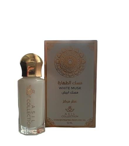 Aceite de Perfumen concentrado White Musk Asil Collection, Fragancia Árabe 12ml (White musk)
