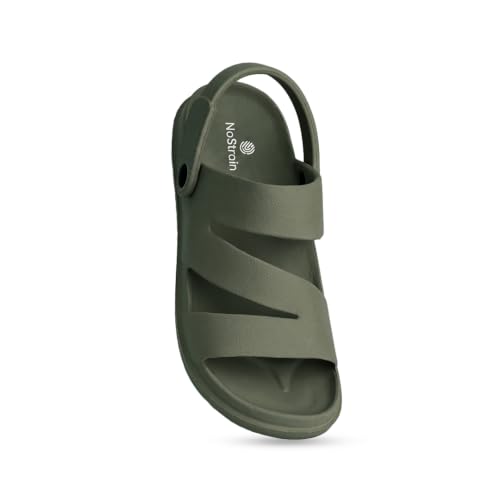 Image of NoStrain Men's Waterproof Sandals with Back Strap | Casual Floater Sandals for Man | Soft, Lightweight Slip On Slippers for Men | Comfortable Daily Wear