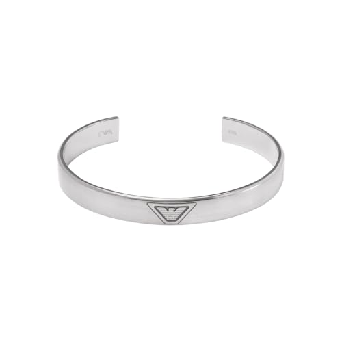 Emporio Armani メンズシルバーステンレススチールブレスレット、EGS3127040、ワンサイズ、ステンレススチール、宝石なし, One Size, ステンレス鋼, 宝石なし