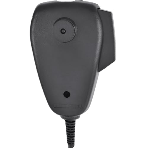 Image of Cobra HG M77 Premium Replacement Noise Canceling CB Microphone (Black) - 4 Pin Connector, 9 Foot Cord, Heavy Duty ABS Shell, Wire Mesh Grille, Left Side Push To Talk, Chrome Connector, One Size