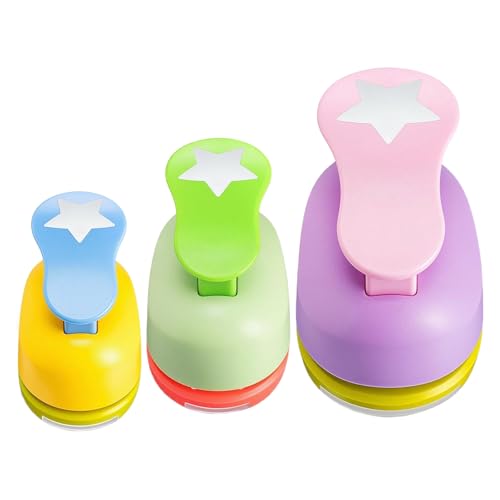 Juego De Perforadoras De Papel De 3 Piezas | Estrella Punzón Con Motivo | Perforadora De Papel | Perforador Para Manualidades | Para Obras De Arte, Tarjetas De Felicitación, Sobres.