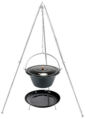 GRILLPLANET Kesselgulasch Topf 30 Liter mit Dreibein Gestell 1,60 m und...