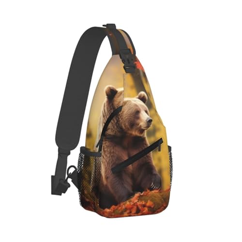 Mochila tipo sling negra para senderismo y uso diario miniatura 1